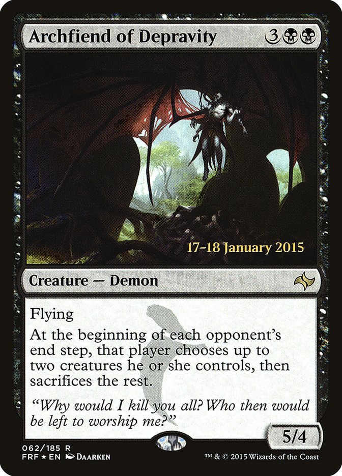 Archfiend of Depravity [Fate Reforged Prerelease Promos] | Good Games Cannington