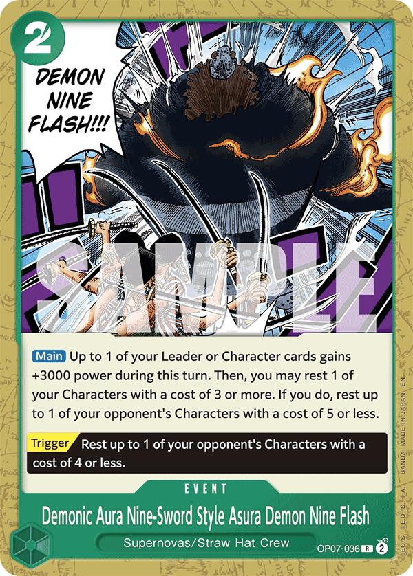 Demonic Aura Nine-Sword Style Asura Demon Nine Flash (Reprint) [Starter Deck: GREEN Jewelry Bonney] | Good Games Cannington