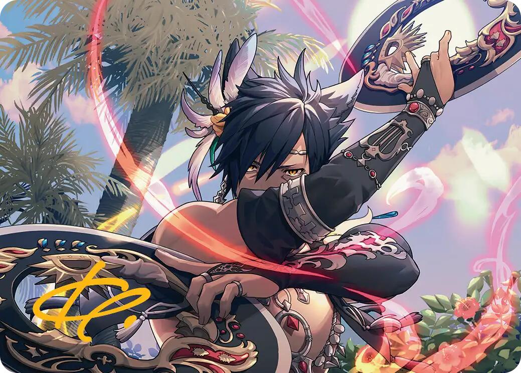 Dancer's Chakrams Art Card (Gold-Stamped Signature) [FINAL FANTASY Art Series] | Good Games Cannington