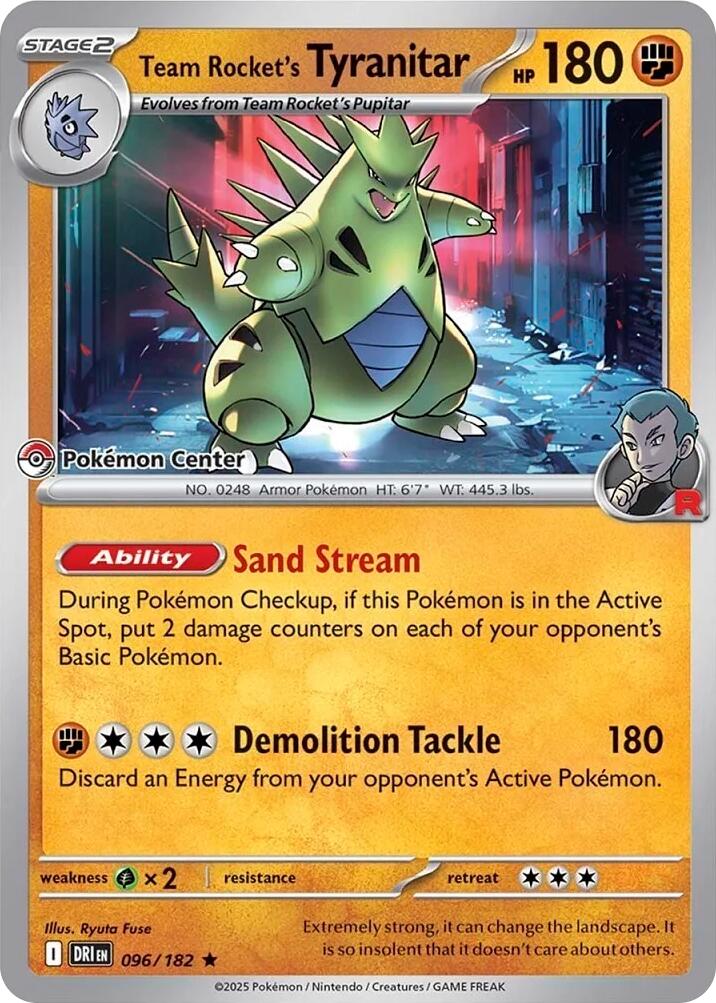 Team Rocket's Tyranitar (096/182) (Pokemon Center Exclusive) [Miscellaneous Cards] | Good Games Cannington