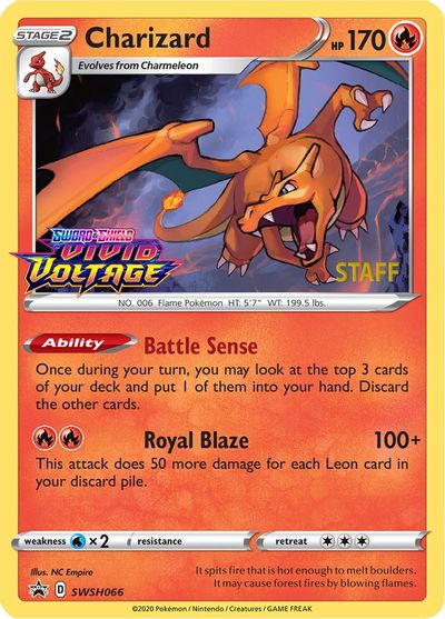 Charizard (SWSH066) (Staff Prerelease Promo) [Sword & Shield: Black Star Promos] | Good Games Cannington