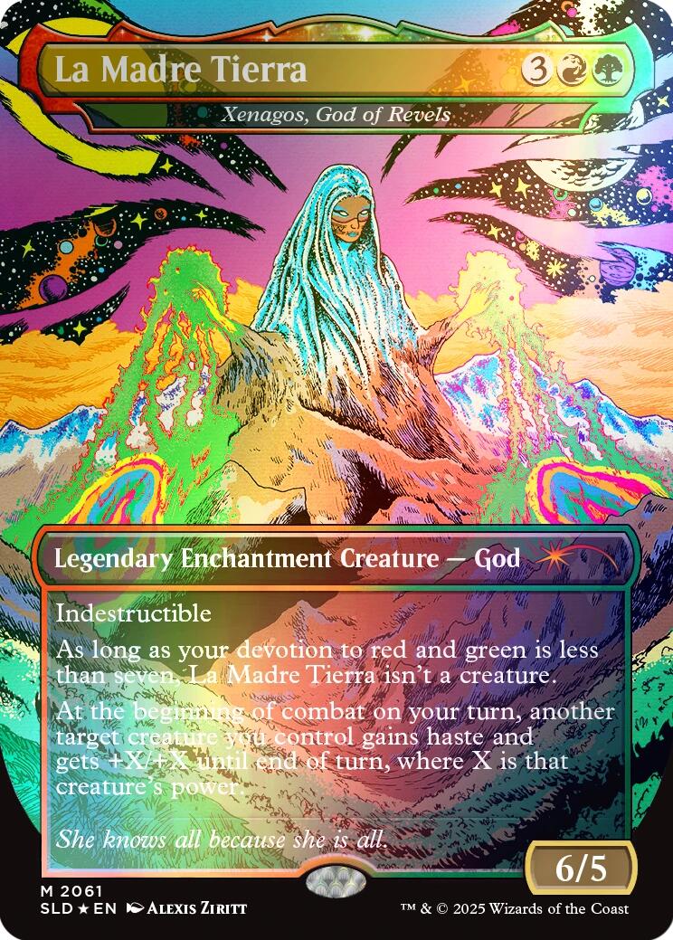 La Madre Tierra - Xenagos, God of Revels (Rainbow Foil) [Secret Lair Drop Series] | Good Games Cannington
