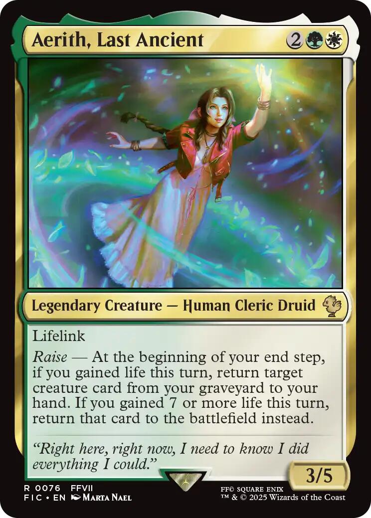 Aerith, Last Ancient (Surge Foil) [FINAL FANTASY Commander] | Good Games Cannington