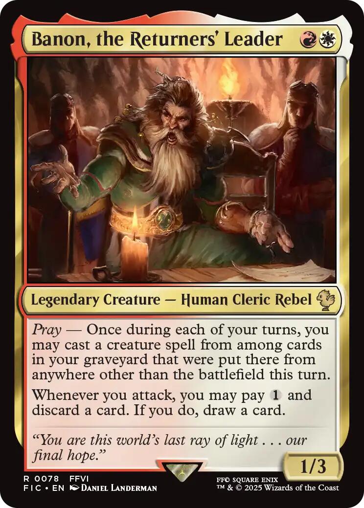 Banon, the Returners' Leader (Surge Foil) [FINAL FANTASY Commander] | Good Games Cannington