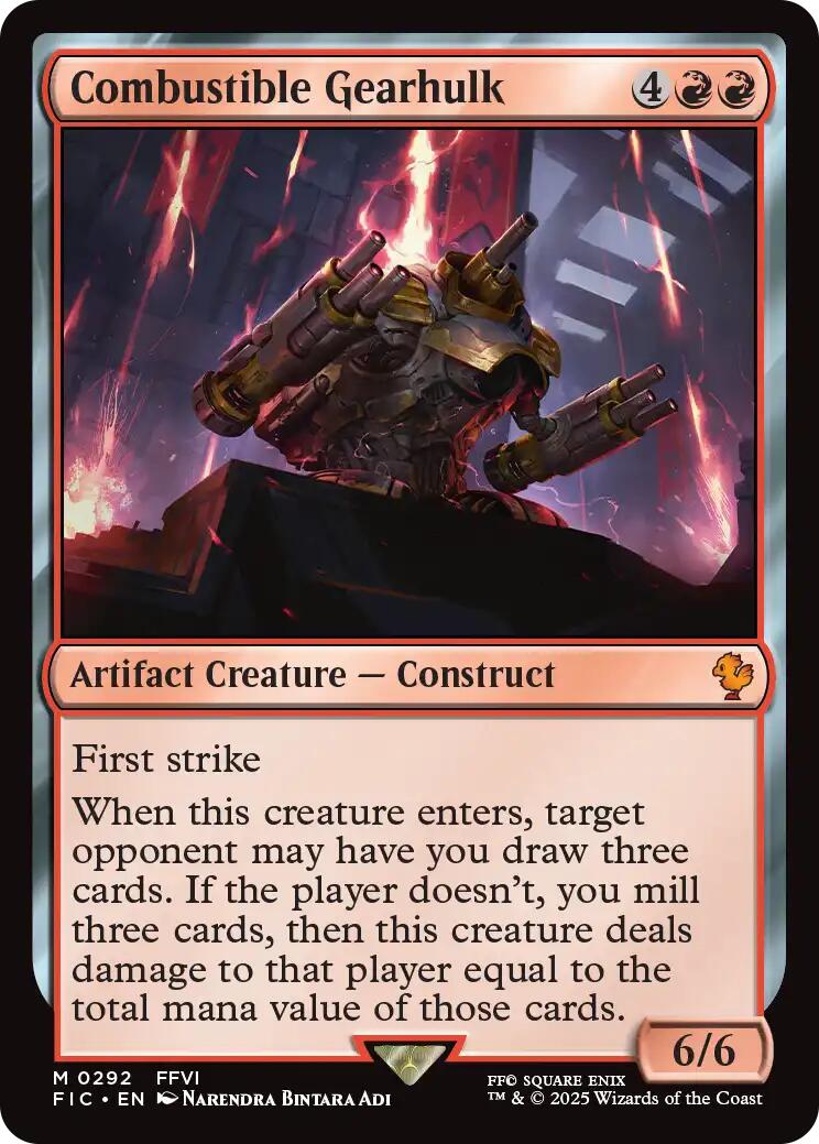 Combustible Gearhulk (Surge Foil) [FINAL FANTASY Commander] | Good Games Cannington