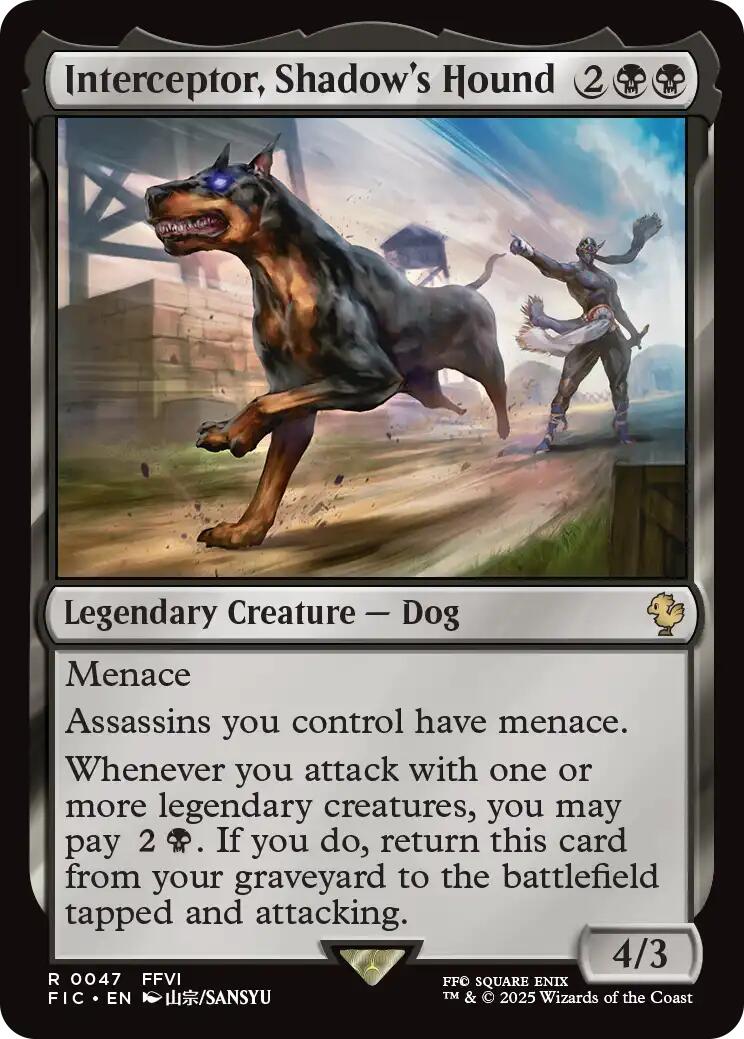Interceptor, Shadow's Hound (Surge Foil) [FINAL FANTASY Commander] | Good Games Cannington
