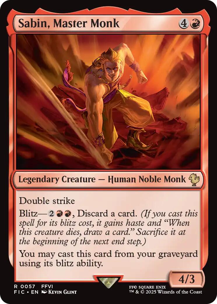 Sabin, Master Monk (Surge Foil) [FINAL FANTASY Commander] | Good Games Cannington