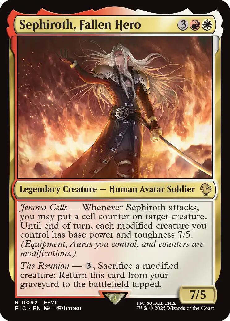 Sephiroth, Fallen Hero (Surge Foil) [FINAL FANTASY Commander] | Good Games Cannington
