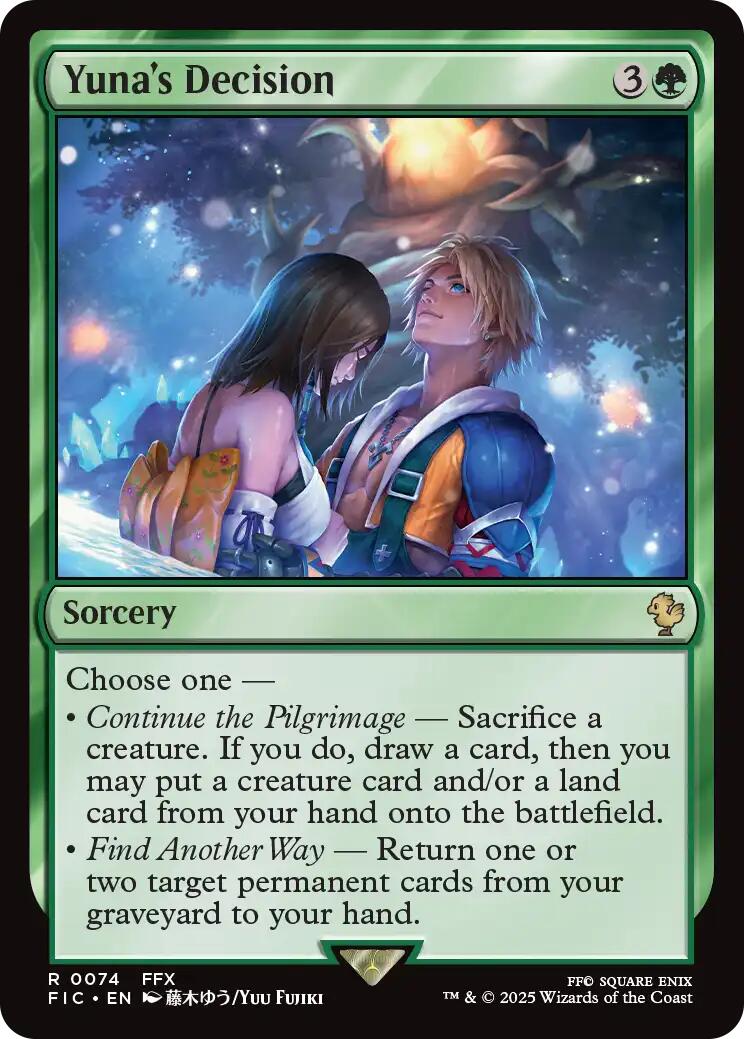 Yuna's Decision (Surge Foil) [FINAL FANTASY Commander] | Good Games Cannington