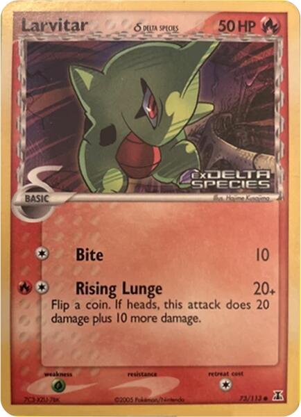 Larvitar (73/113) (Delta Species) (Stamped) [Miscellaneous Cards] | Good Games Cannington