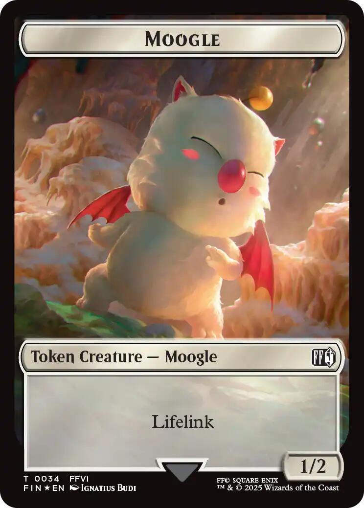 Moogle // Zombie Double-Sided Token (Surge Foil) [FINAL FANTASY Commander Tokens] | Good Games Cannington