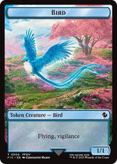 Bird // Hero (0028) Double-Sided Token (Surge Foil) [FINAL FANTASY Commander Tokens] | Good Games Cannington