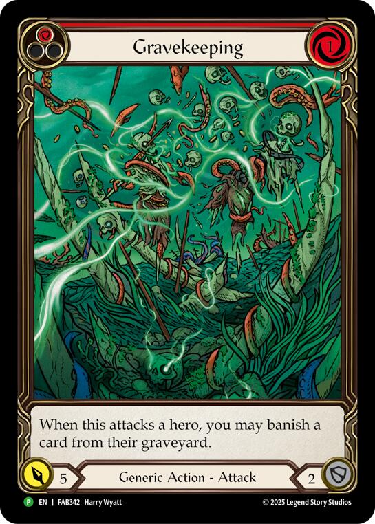 Gravekeeping (Red) [FAB342] (Promo)  Rainbow Foil | Good Games Cannington