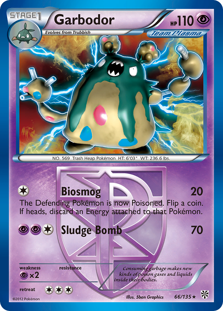 Garbodor (66/135) [Black & White: Plasma Storm] | Good Games Cannington