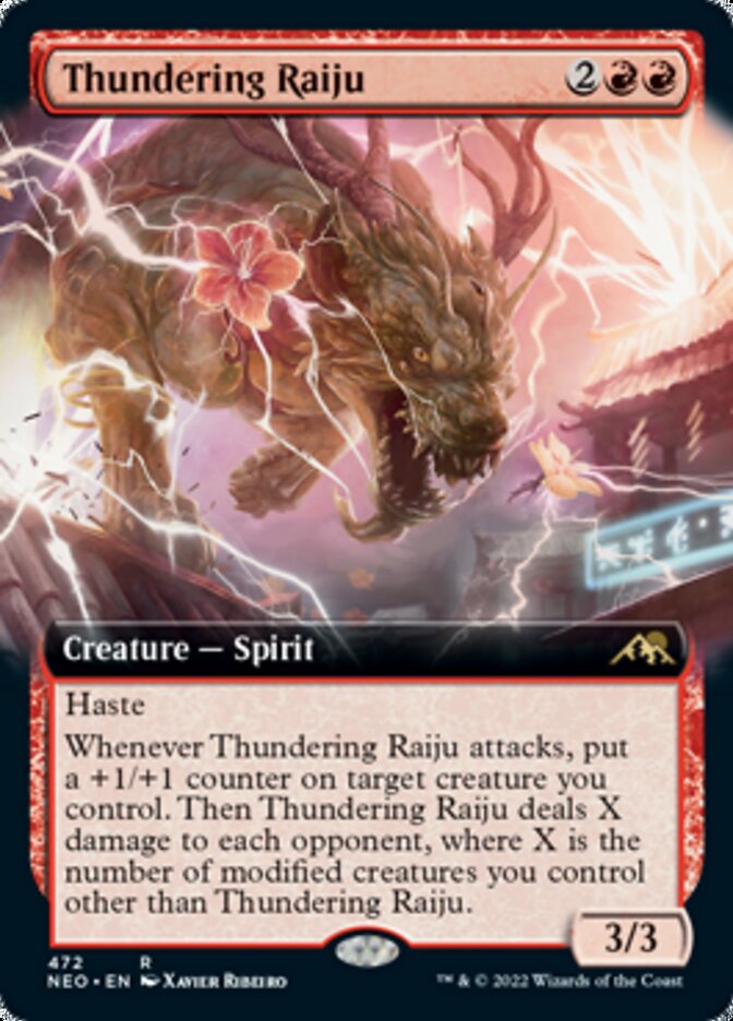 Thundering Raiju (Extended Art) [Kamigawa: Neon Dynasty] | Good Games Cannington