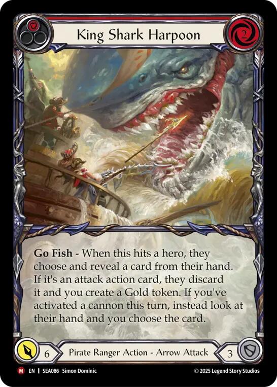 King Shark Harpoon (Extended Art) [SEA086] (High Seas)  Rainbow Foil | Good Games Cannington