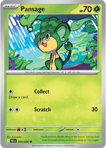 Pansage (004/086) [Scarlet & Violet: Black Bolt] | Good Games Cannington