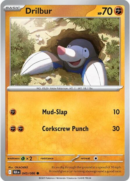 Drilbur (045/086) [Scarlet & Violet: Black Bolt] | Good Games Cannington