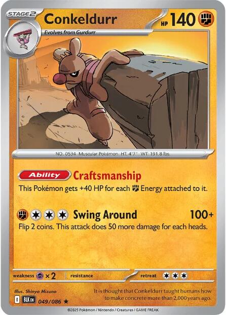 Conkeldurr (049/086) [Scarlet & Violet: Black Bolt] | Good Games Cannington