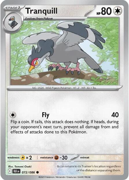 Tranquill (072/086) [Scarlet & Violet: Black Bolt] | Good Games Cannington