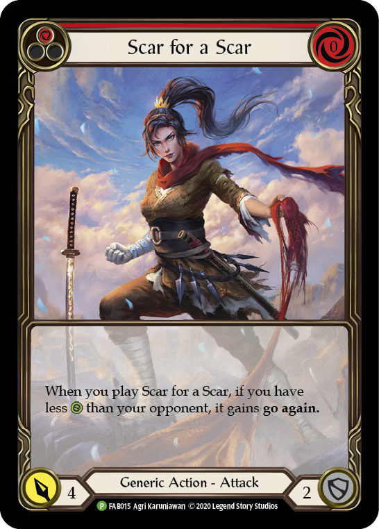 Scar for a Scar [FAB015] (Promo)  1st Edition Rainbow Foil | Good Games Cannington