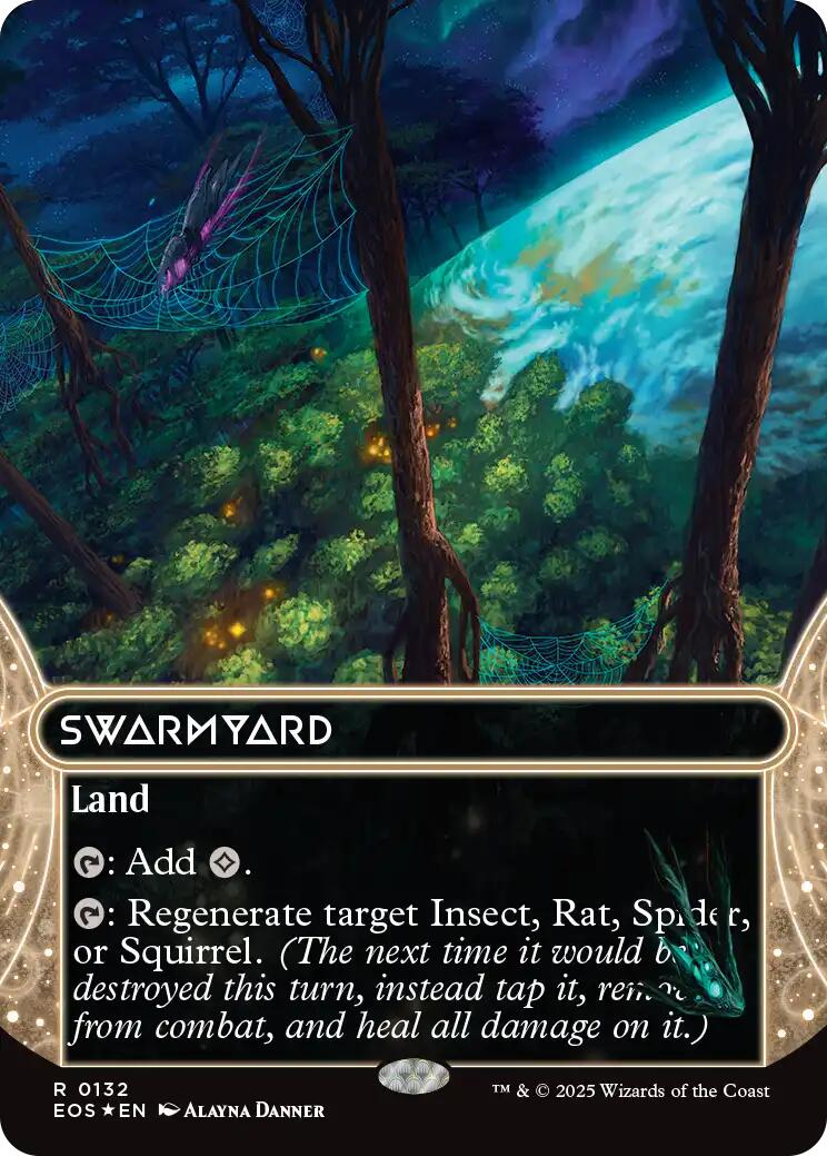 Swarmyard (0132) (Borderless) (Galaxy Foil) [Edge of Eternities: Stellar Sights] | Good Games Cannington