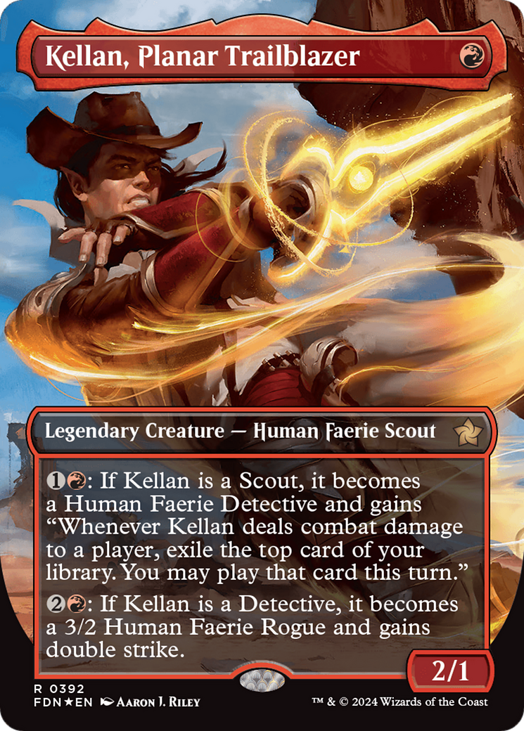 Kellan, Planar Trailblazer (Borderless) (Mana Foil) [Foundations] | Good Games Cannington