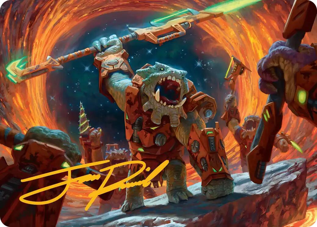 Frontline War-Rager Art Card (Gold-Stamped Signature) [Edge of Eternities Art Series] | Good Games Cannington
