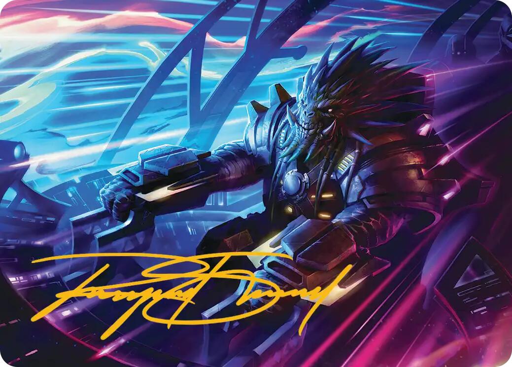 Tannuk, Steadfast Second Art Card (Gold-Stamped Signature) [Edge of Eternities Art Series] | Good Games Cannington