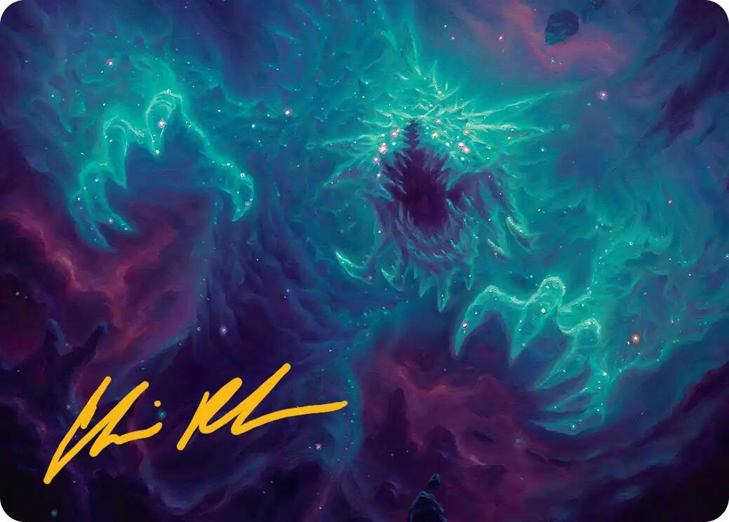 Cosmogoyf Art Card (Gold-Stamped Signature) [Edge of Eternities Art Series] | Good Games Cannington