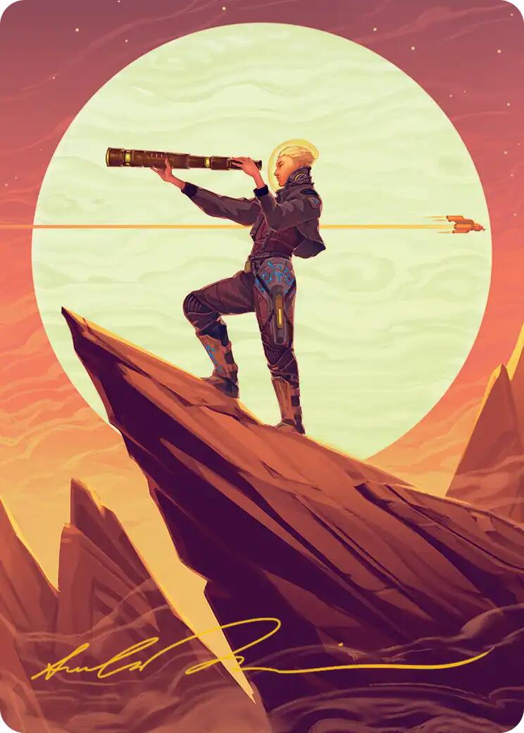 Sami, Wildcat Captain Art Card (Gold-Stamped Signature) [Edge of Eternities Art Series] | Good Games Cannington