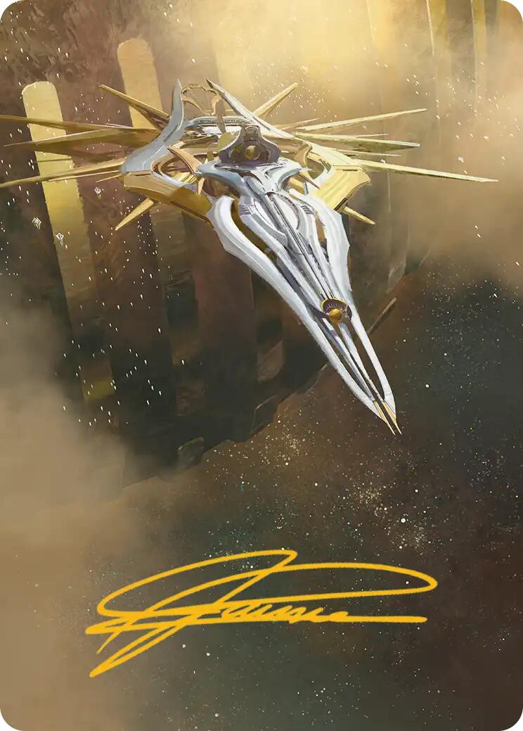 Dawnsire, Sunstar Dreadnought Art Card (Gold-Stamped Signature) [Edge of Eternities Art Series] | Good Games Cannington