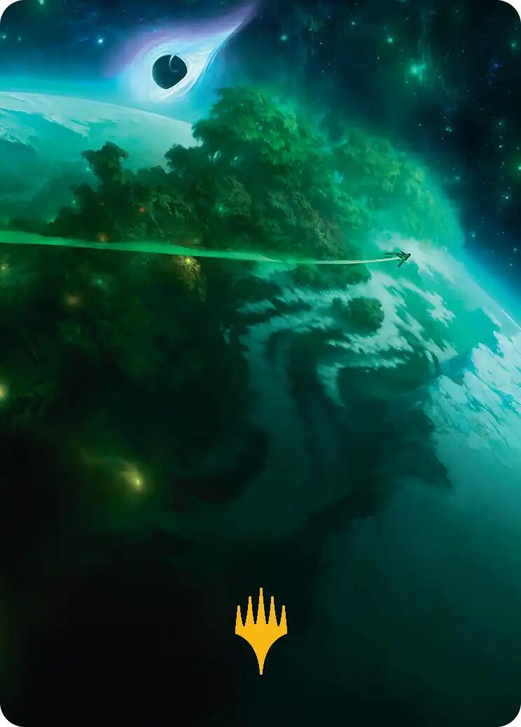 Evendo, Waking Haven Art Card (Gold-Stamped Planeswalker Symbol) [Edge of Eternities Art Series] | Good Games Cannington
