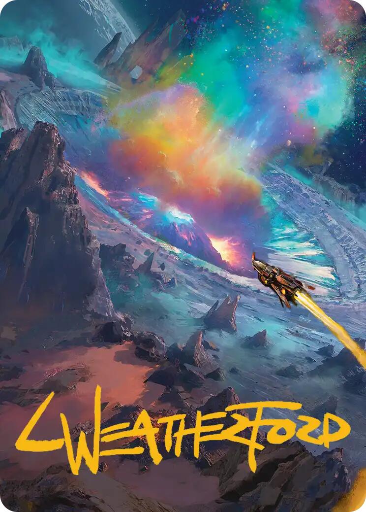Meteor Crater Art Card (Gold-Stamped Signature) [Edge of Eternities Art Series] | Good Games Cannington