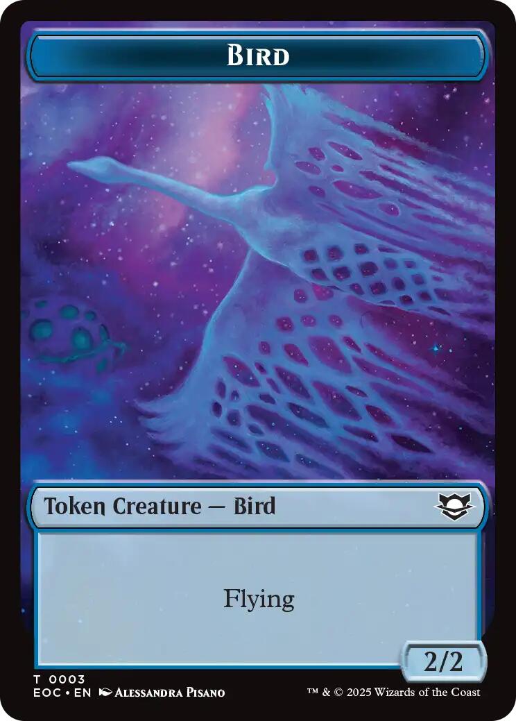 Bird // Golem (0012) Double-Sided Token [Edge of Eternities Commander Tokens] | Good Games Cannington