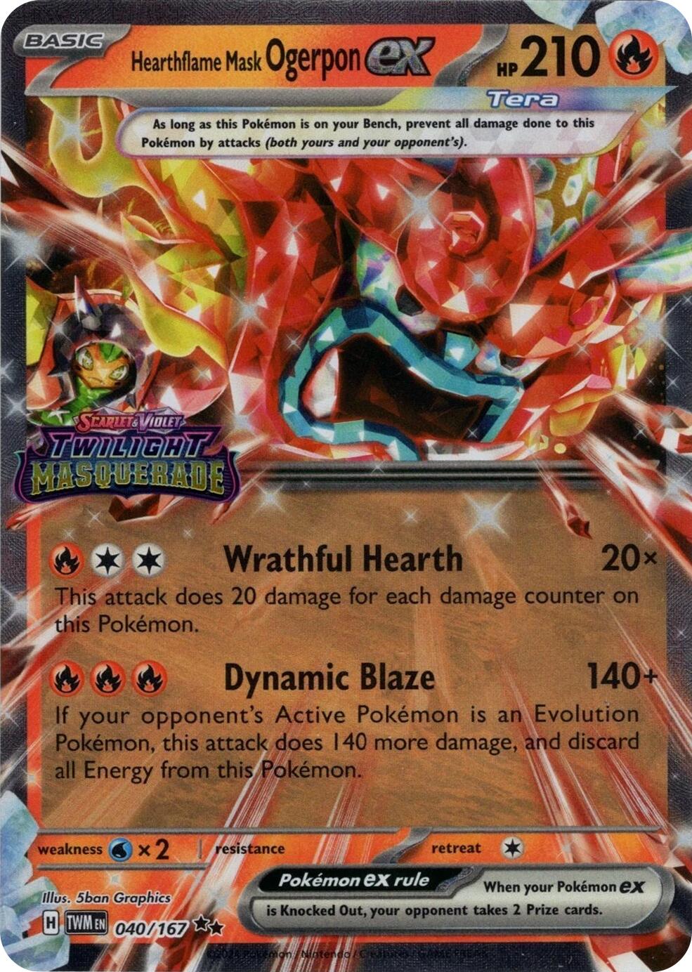 Hearthflame Mask Ogerpon ex (040/167) (Stamped) [Miscellaneous Cards] | Good Games Cannington