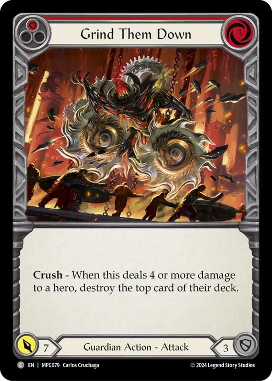 Grind Them Down (Red) [MPG079] (Mastery Pack Guardian)  Rainbow Foil | Good Games Cannington