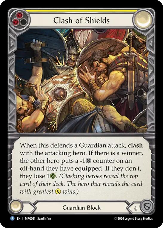 Clash of Shields [MPG051] (Mastery Pack Guardian)  Rainbow Foil | Good Games Cannington