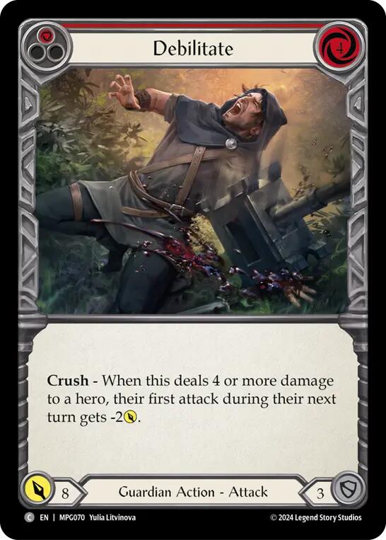 Debilitate (Red) [MPG070] (Mastery Pack Guardian) | Good Games Cannington