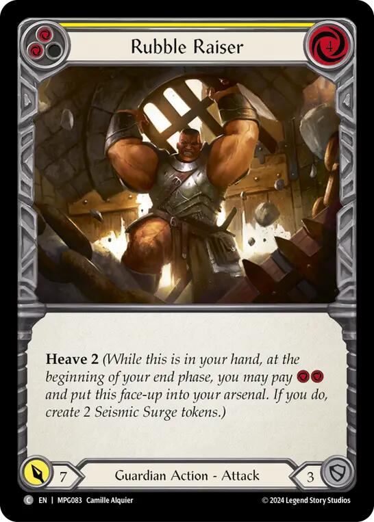 Rubble Raiser (Yellow) [MPG083] (Mastery Pack Guardian)  Rainbow Foil | Good Games Cannington