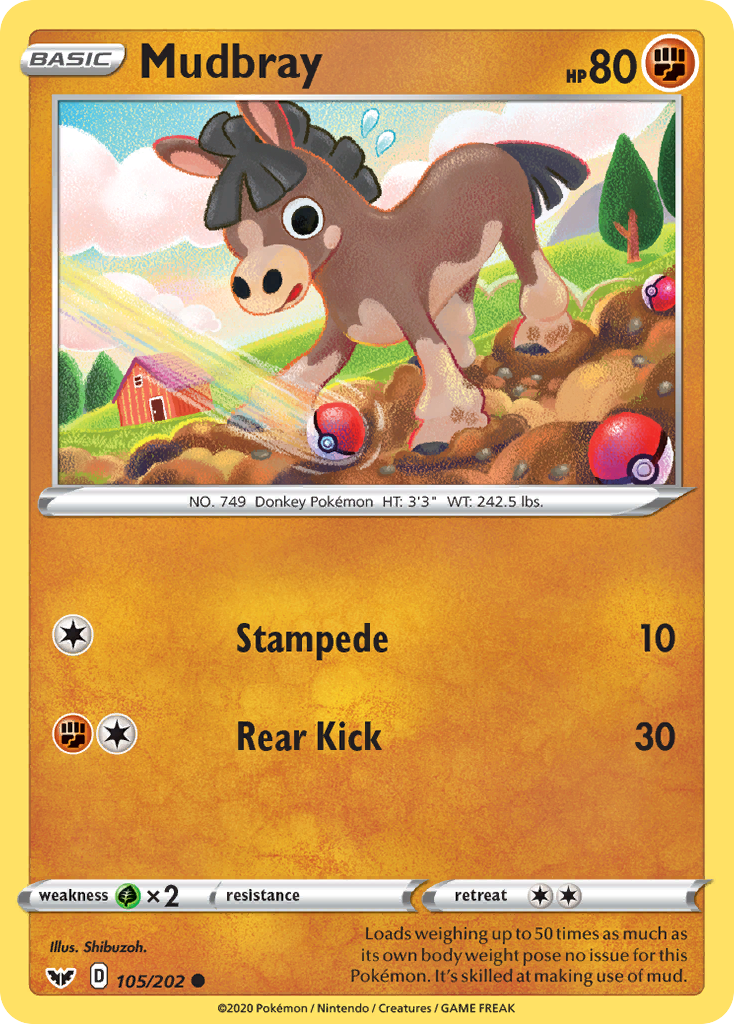 Mudbray (105/202) [Sword & Shield: Base Set] | Good Games Cannington
