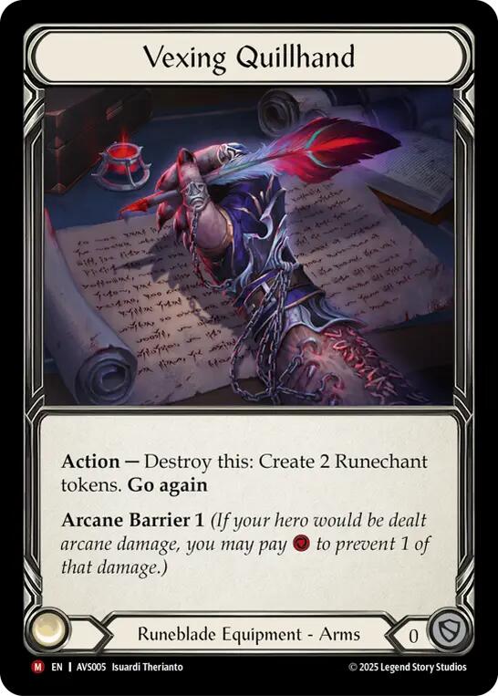 Vexing Quillhand [AVS005] (Armory Deck: Legends Viserai) | Good Games Cannington
