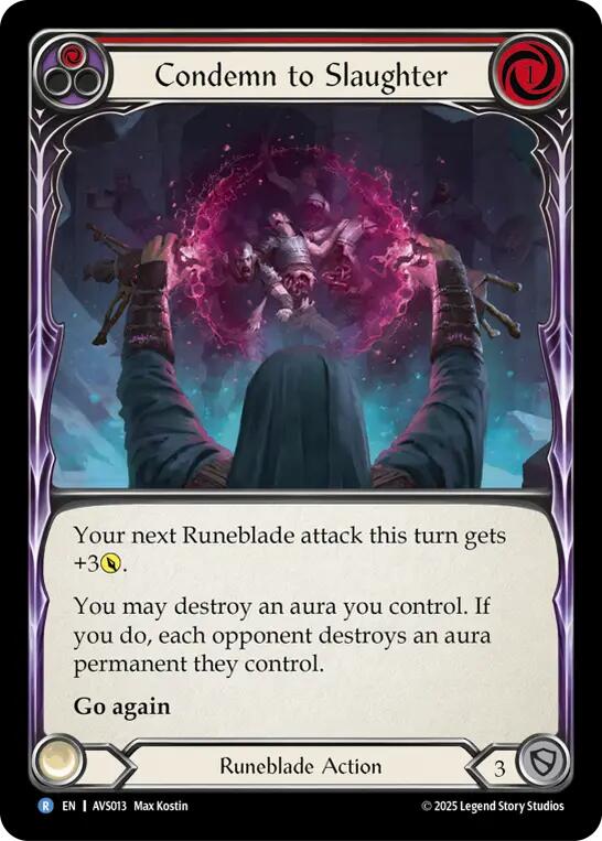 Condemn to Slaughter (Red) [AVS013] (Armory Deck: Legends Viserai) | Good Games Cannington