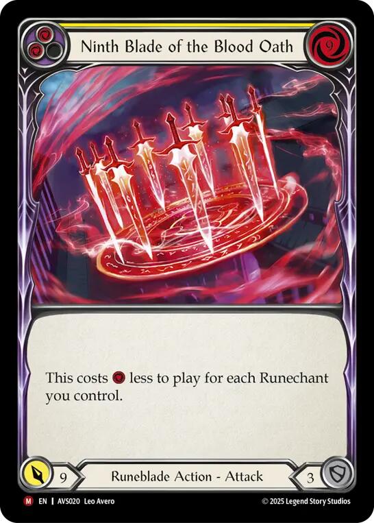 Ninth Blade of the Blood Oath (Yellow) [AVS020] (Armory Deck: Legends Viserai) | Good Games Cannington
