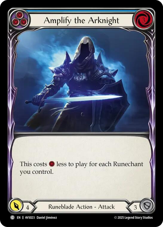 Amplify the Arknight (Blue) [AVS023] (Armory Deck: Legends Viserai) | Good Games Cannington