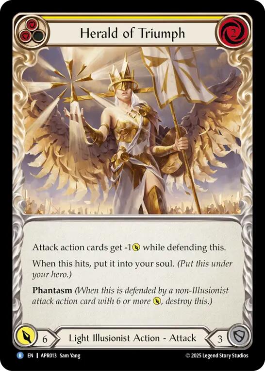 Herald of Triumph (Yellow) [APR013] (Armory Deck: Legends Prism) | Good Games Cannington