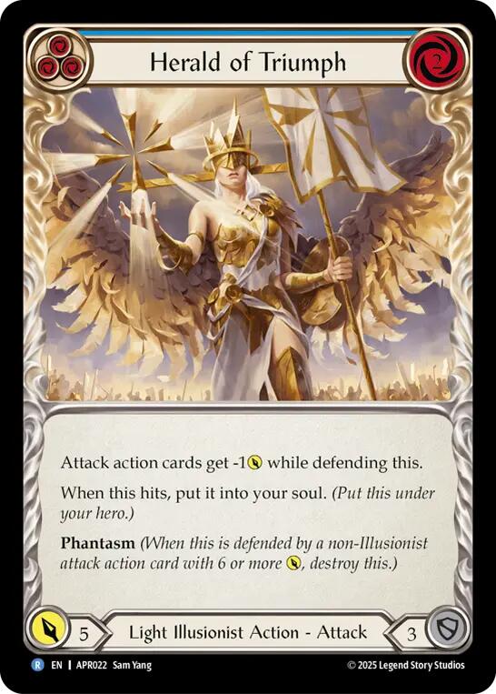Herald of Triumph (Blue) [APR022] (Armory Deck: Legends Prism) | Good Games Cannington