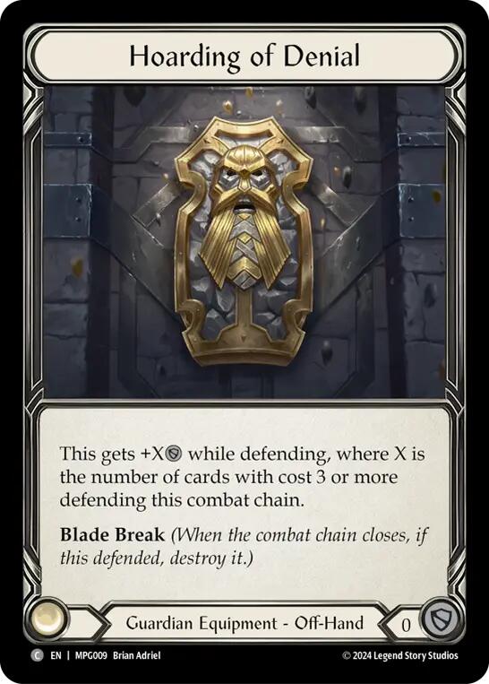 Hoarding of Denial [MPG009] (Mastery Pack Guardian)  Cold Foil | Good Games Cannington