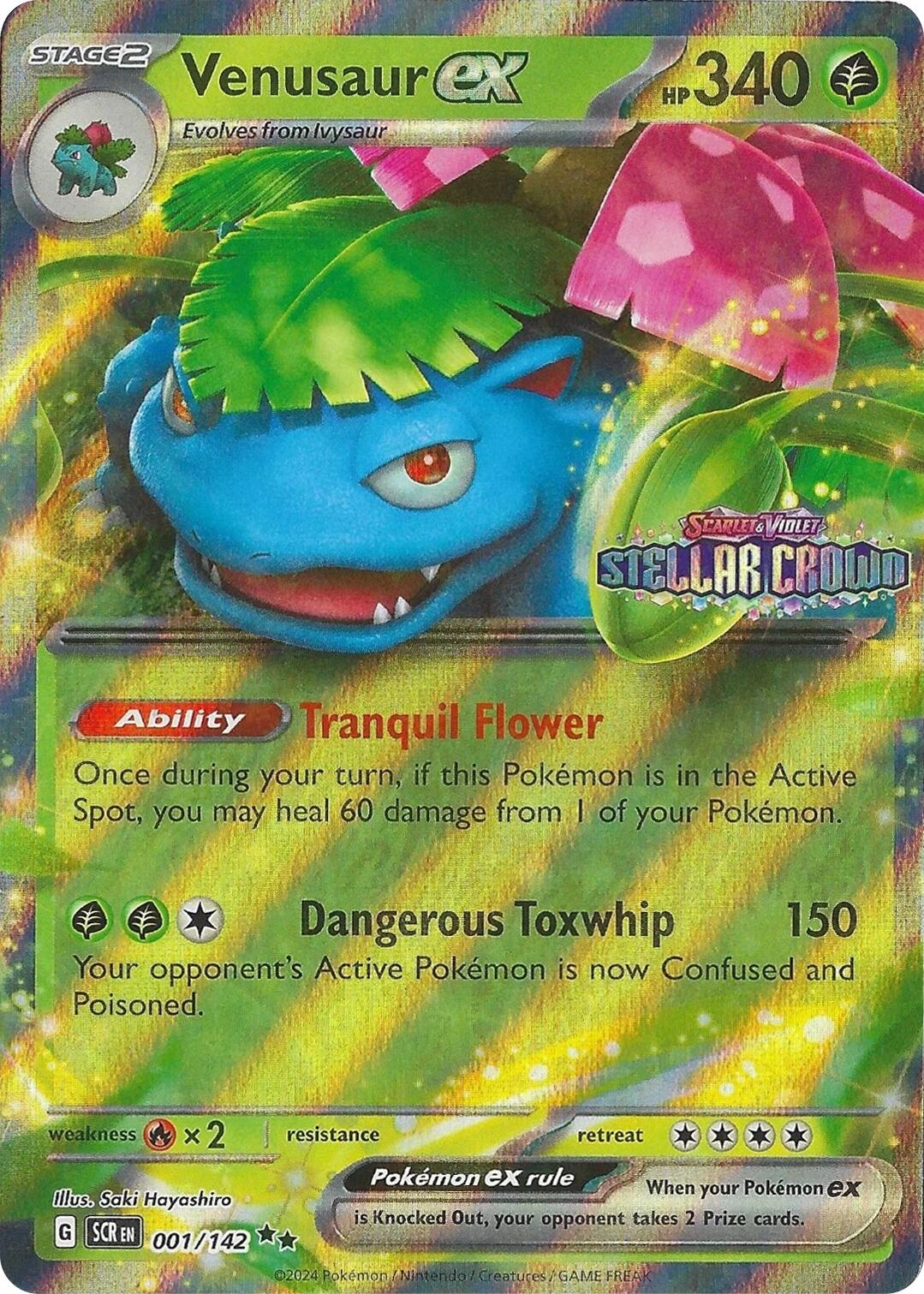Venusaur ex (001/142) (Stellar Crown Stamp) [Miscellaneous Cards] | Good Games Cannington