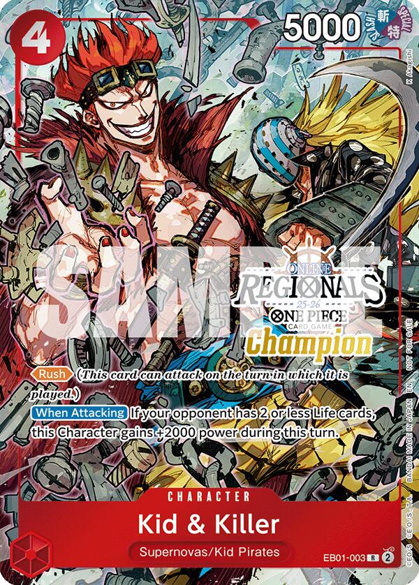 Kid & Killer (Online Regional Champion Card Set 2025 Vol.2) [One Piece Promotion Cards] | Good Games Cannington